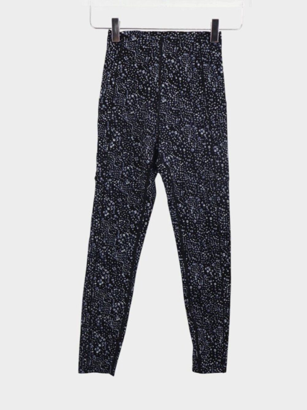 Sweaty Betty Power Leggings 7/8 Seamless Ultrahold Black Blue Dot Print XXS